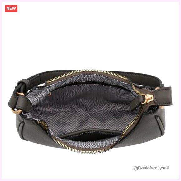 Small Crescent Shoulder Bag Underarm Purse PU Leather Adjustable Strap